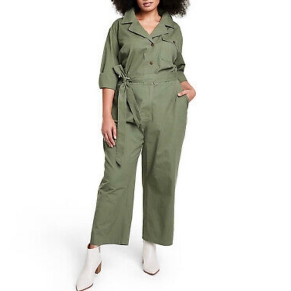 Nili Lotan Long Sleeved Olive Green Jumpsuit size 1x plus - Picture 3 of 7